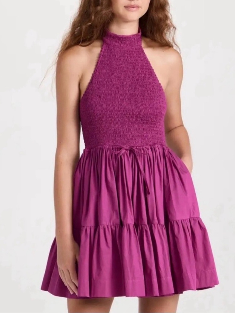 NWT SWF Shirred Halter neck Mini Dress